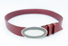 BELT NO 60 POZZUOLI HL OLE 04 SANGRIA PLUM OLD ENLISH SILVER LACQUERED FINISH 40MM BUCKLE