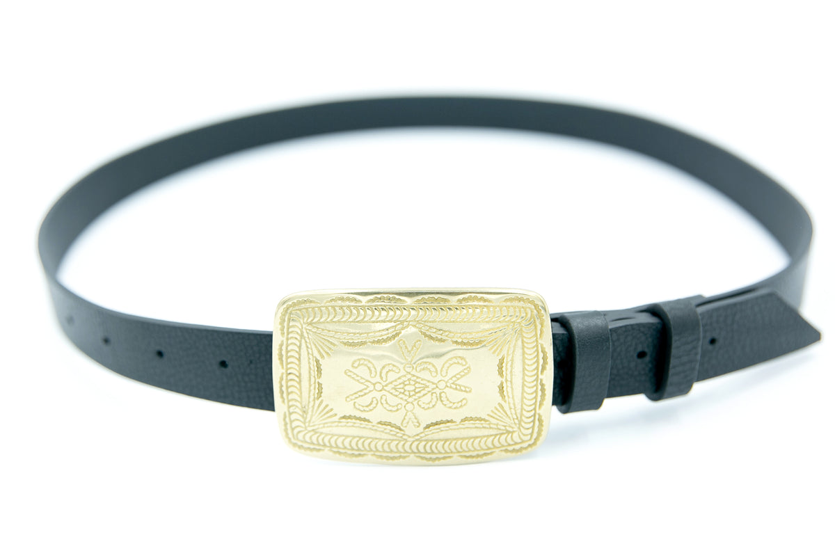 BELT NO 17 PERUGIA HL OLE NERO SHINY BRASS