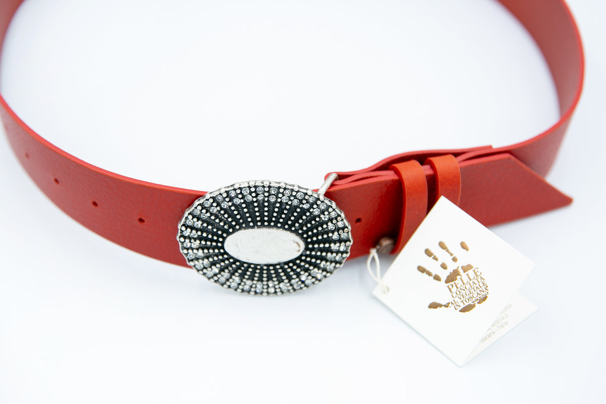 BELT NO 71 VITERBO HL OLE 03 SCARLET RED ZAMAK FINISH