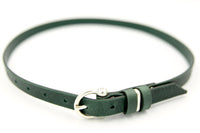 BELT NO 10 FOGGIA HL OLE 04 FOREST GREEN OLD ENGLISH SILVER LACQUERED FINISH 20MM BUCKLE