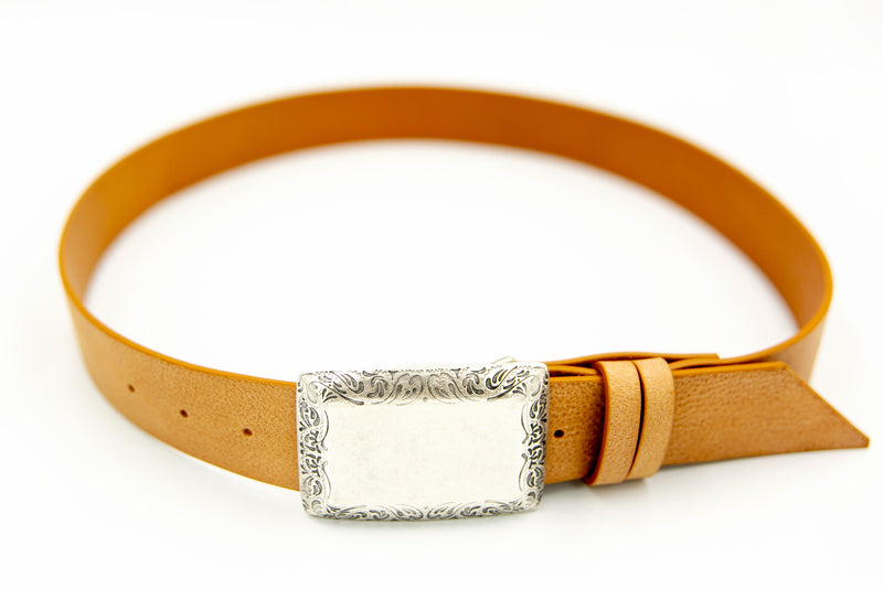 BELT NO 12 SASSARI HL SKA 01 TORTILLA NUDE OLD ENGLSIH SILVER LACQUERED FINISH 40MM BUCKLE