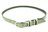 BELT NO 5 BRESCIA HL SKA 43 MINT GREEN OLD ENLISH SILVER LACQUERED FINISH 20MM BUCKLE